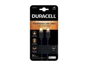 Cablu Duracell USB-C to Lightning C94 1mBlack USB9012A