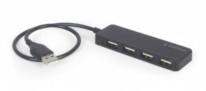 HUB extern GEMBIRD, porturi USB: USB 2.0 x 4, conectare prin USB, cablu 0,30 m, negru, „UHB-U2P4-06” (include TV 0.8lei) – 8716309124713