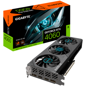 GIGABYTE Video Card NVIDIA GeForce RTX 4060 EAGLE OC 8G, GDDR6 8GB/128bit, PCI-E 4.0 x8, 1×8-pin, Retail „GV-N4060EAGLE OC-8GD”