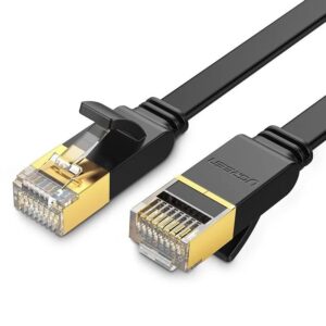 PATCH CORD FTP Ugreen Cat7, „NW106” fire din cupru, flat cable, viteza maxima 10 Gbps, 15m, negru „11266” (include TV 0.06 lei) – 6957303801466