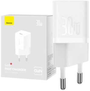 INCARCATOR retea Baseus, GaN5 Fast Charger 30W, 1 x USB Type-C 5V/3A, alb „CCGN070502” (timbru verde 0.18 lei) – 6932172624446