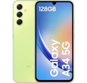 Samsung Galaxy A34 DS Light Green 5G/6.55″/OC/6GB/128GB/13MP/48MP+8MP+5MP/5000mAh + IP67 „SM-A346BLGAEUE” (include TV 0.5lei)