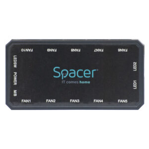 FAN HUB SPACER pt. maxim 10 ventilatoare ARGB + 2 benzi LED, telecomanda pt. setat iluminarea RGB, sincronizare cu MB, alimentare 6-pin „SPFC-RGB-6P”