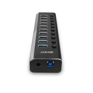 Hub Lindy 10 Port USB 3.0 buton On/Off „LY-43370” (timbru verde 0.18 lei)
