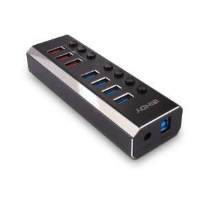 Hub Lindy 7 Port USB 3.0 3x QuickCharge „LY-43371” (timbru verde 0.18 lei)