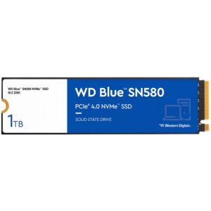 SSD WD Blue SN580 1TB M.2 2280 PCIe Gen4 x4 NVMe TLC, Read/Write: 4150/4150 MBps, IOPS 600K/750K, TBW: 600 „WDS100T3B0E”