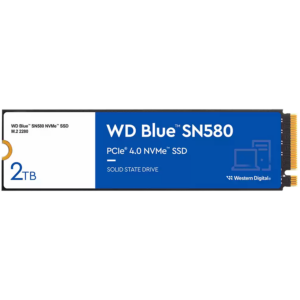 SSD WD Blue SN580 2TB M.2 2280 PCIe Gen4 x4 NVMe TLC, Read/Write: 4150/4150 MBps, IOPS 600K/750K, TBW: 900 „WDS200T3B0E”