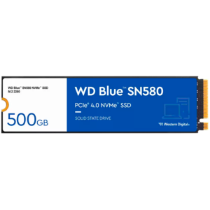 SSD WD Blue SN580 500GB M.2 2280 PCIe Gen4 x4 NVMe TLC, Read/Write: 4000/3600 MBps, IOPS 450K/750K, TBW: 300 „WDS500G3B0E”