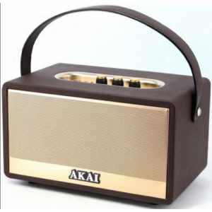 Boxa portabila AKAI, retro, 70 W RMS, Bluetooth, radio FM, maro, „M7 STORM”, (timbru verde 4 lei)