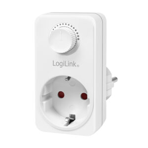 ADAPTOR LOGILINK, Schuko x 1, functie ajustare luminoasa, indicator led, IP20, 230 V/16 A, 50 Hz, 20-400 W pentru becuri luminoase, alb „PA0151”