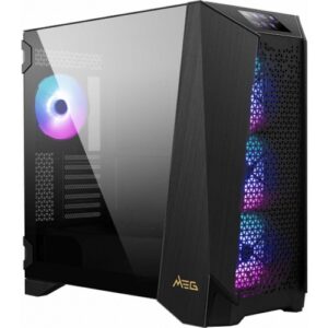 MSI MEG PROSPECT 700R Case E-ATX up to 310mm x 304.8mm ATX mATX 4.3inch Touch Panel Support with A-RGB fans „MEG PROSPECT 700R” (timbru verde 0.08 lei)