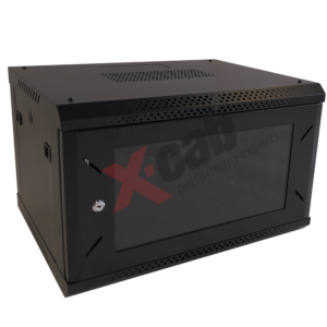 Cabinet metalic de perete 19xxxxxx, tip rack wallmount, 9U 600×450 mm, Xcab Negru „Xcab-9U45S.9004”