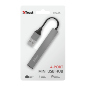 HUB USB Trust Halyx Aluminium 4-Port USB Hub „23786” (timbru verde 0.8 lei)