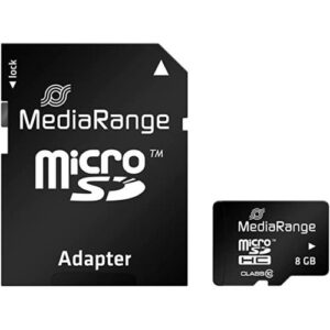 MediaRange Micro SDHC 8GB Class 10 with SD adapter, MR957 (timbru verde 0.03 lei)