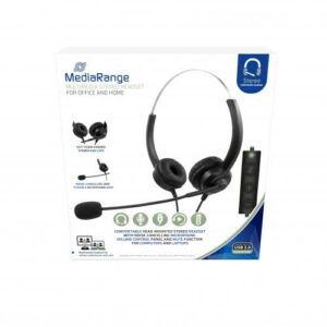 MediaRange Corded stereo USB headset with microphone and control panel „MROS304” (timbru verde 0.8 lei)