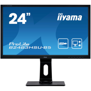 IIYAMA Monitor 24″ VA-panel, 1920×1080, 4ms, 15cm Height Adj. Stand, Pivot, 250cd/m2, HDMI, DisplayPort, USB-HUB, Speakers (23,8″VIS) „XB2483HSU-B5” (timbru verde 7 lei)