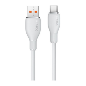 CABLU alimentare si date Baseus Pudding, Fast Charging Data Cable pt. smartphone, USB la USB Type-C 100W, 2m, alb „P10355703221-01” (timbru verde 0.08 lei) – 6932172634094