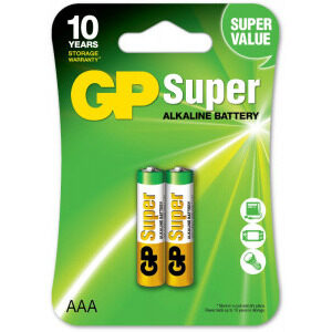 Baterie GP Batteries, Super Alcalina AAA (LR03) 1.5V alcalina, shrink 2 buc. „GP24AETA21EAN-2S2” „GPPCA24AS534” (timbru verde 0.16 lei)