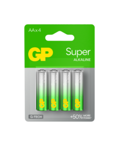Baterie GP Batteries, Super Alcalina AA (LR6) 1.5V alcalina, blister 4 buc. „GP15AETA21-2GSB4” „GPPCA15AS598” (timbru verde 0.32 lei)