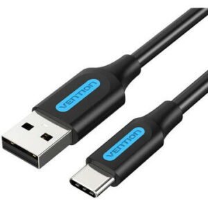 Cablu alimentare si date Vention, USB 2.0 (T) la USB Type-C (T), 0.25m rata transfer 480 Mbps, invelis PVC, negru, „COKBC” (timbru verde 0.18 lei) – 6922794748620