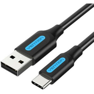 Cablu alimentare si date Vention, USB 2.0 (T) la USB Type-C (T), 1m rata transfer 480 Mbps, invelis PVC, negru, COKBF (timbru verde 0.18 lei) - 6922794748644