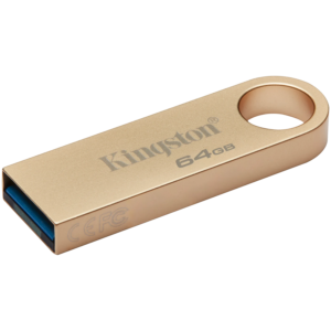 MEMORIE USB 3.2 Kingston 64 GB, 220MB/s, 100MB/s clasica, carcasa metalica, auriu, „DTSE9G3/64GB” (timbru verde 0.03lei)