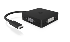 DOCKING Station Icy Box universal, 4-in-1, conectare PC USB Type C, USB-C x 1, porturi video HDMI x 1, DP x 1, DVI x 1, VGA x 1, negru, „IB-DK1104-C” (timbru verde 0.18 lei)