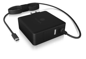 ALIMENTATOR retea 220V Icy Box, universal, 1 x USB-A QC 5V@2.4A, 1 x USB-C PD 90W 20V@4.5A, cablu USB-C 1.8m, negru, „IB-PS102-PD” (timbru verde 0.18 lei)