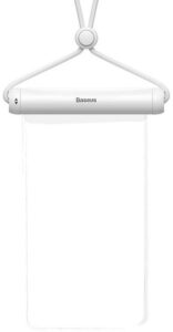 HUSA IMPERMEABILA Baseus, pentru smartphone diagonala maxima 7.2 inch, transparenta cu zip alb „FMYT000002” – 6932172610975