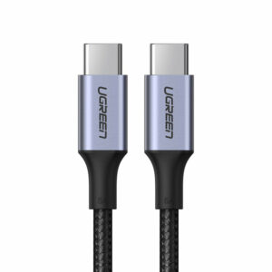 CABLU alimentare si date Ugreen, US316, Fast Charging Data Cable pt. smartphone, USB Type-C la USB Type-C 100W/5A, braided, 1.5m, gri 70428 (timbru verde 0.08 lei) - 6957303874286