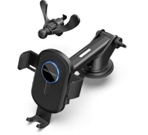 CAR HOLDER Vention One Touch Clamping Car Phone Mount With Suction Cup Black Square Type, „KCVB0”