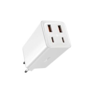 INCARCATOR RETEA Baseus GaN6 Pro, Quick Charge 100W, 2 x USB Type-C Output 5V/3A, 2 x USB (include cablu USB Type-C la USB Type-C de 100W), alb „P10162705212-00” (timbru verde 0.18 lei) – 6932172644499