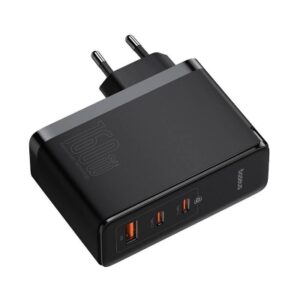 INCARCATOR RETEA Baseus GaN5 Pro Digital, Quick Charge 160W, 2 x USB Type-C Output 5V/3A, 1 x USB, (include cablu USB Type-C la USB Type-C de 240W), negru „P10110825113-00” (timbru verde 0.18 lei) – 6932172635046