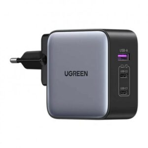 INCARCATOR retea Ugreen, Nexode „CD296” Quick Charge 65W GaN, 1 x USB, 2 x USB Tpe-C, gri „90409” (timbru verde 0.18 lei) –