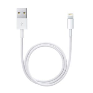 CABLU alimentare si date smartphone Apple, Lightning (T) la USB 2.0 (T), cauciuc, lungime 0.5 m, alb, „me291zm/a” (timbru verde 0.08 lei)