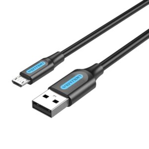Cablu alimentare si date Vention, USB 2.0 (T) la micro USB (T), 0.25m rata transfer 480 Mbps, invelis PVC, negru, „COLBC” (timbru verde 0.18 lei) – 6922794748682