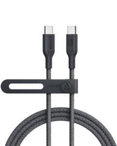 Cablu alimentare si date Anker, USB Type-C (T) la USB Type-C (T), 1.8m 140W, invelis nylon bio, negru, „A80F6H11” (timbru verde 0.03 lei) – 0194644126629