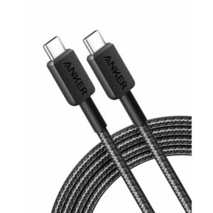 Cablu alimentare si date Anker, USB Type-C (T) la USB Type-C (T), 0.9m 240W, invelis nylon, braided, negru, „A81D5H11” (timbru verde 0.03 lei) – 0194644125592