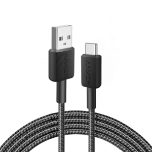 Cablu alimentare si date Anker, USB-A (T) la USB Type-C (T), 0.9m rata transfer 480 Mbps, invelis nylon, braided, negru, „A81H5G11” (timbru verde 0.03 lei) – 0194644125646