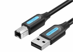 Cablu USB pt. imprimanta Vention, USB 2.0 (T) la USB 2.0 tip B (T), 3m , invelis PVC, negru, „COQBI” (timbru verde 0.8 lei) – 6922794748583