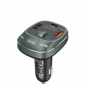MODULATOR FM Vention 3-Port USB (C + A + A) Car Charger with FM Transmitter (30W/18W/5W) Black ABS Type, „FFLB0” (timbru verde 0.18 lei)