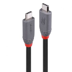 Cablu Lindy 0.8m USB4 Type C 40Gbps Anth „LY-36956” (timbru verde 0.08 lei)