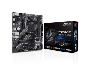 Placa de baza Asus, PRIME B550M-K ARGB, AMD B550PCIe 4.0, Realtek 1Gb Ethernet, DisplayPort/HDMI „PRIME B550M-K ARGB”