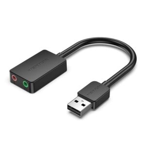 PLACI de SUNET Vention 2-port USB External Sound Card 0.15M Black, „CDYB0” (timbru verde 0.08 lei)