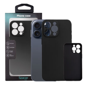 Husa Iphone 15 Pro Max Spacer, grosime 1.5mm, material flexibil TPU, negru „SPPC-AP-IP15P-TPU”