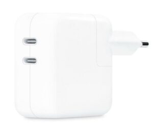 Incarcator retea 220V Apple, 2 x USB Type C, 35W, fast charge, alb, „mw2k3zm/a” (timbru verde 0.18 lei)