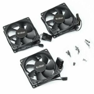 Set 3 ventilatoare PCCooler „DN 80”, 80mm, 1400 RPM, hydraulic bearing, 18.21 cfm, , 3-pin, negru, „DN 80 BK 3 IN 1”