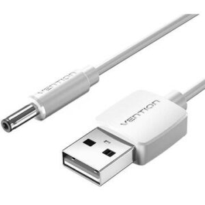 CABLU alimentare Vention, USB (T) la DC (T) 3.5mm, 1.5m, 5V, 2A, alb, „CEXWG” (timbru verde 0.08 lei)