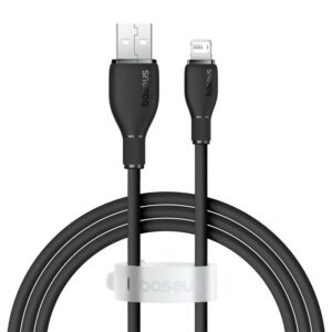 CABLU alimentare si date Baseus Pudding, Fast Charging Data Cable pt. smartphone, USB la Iphone Lightning 2.4A, 2m, negru „P10355700111-01” (timbru verde 0.08 lei) – 6932172634186