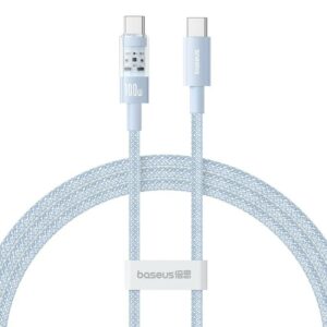 CABLU alimentare si date Baseus Gem, Fast Charging Data Cable pt. smartphone, USB Type-C la USB Type-C 100W, 1m, albastru „P10373000311-00” (timbru verde 0.08 lei)